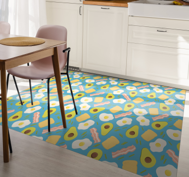 Tappeto vinile minimalista modelli di colazione - TenStickers