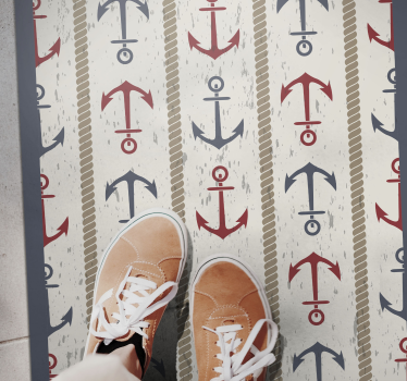 Tappeto vinile minimalista modello di ancoraggio nautico - TenStickers