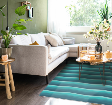 Tappeto in vinile soggiorno onde blu serene - TenStickers