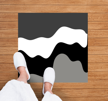 Tappeto vinile minimalista motivi ondulati a contrasto - TenStickers