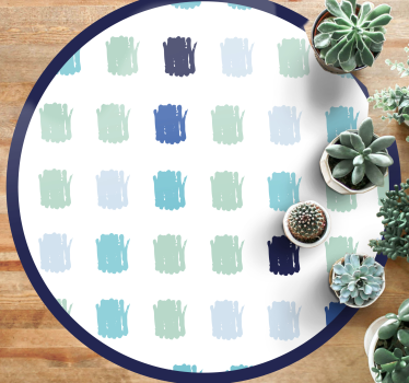 Tappeto vinile minimalista pennellate di vernice blu - TenStickers