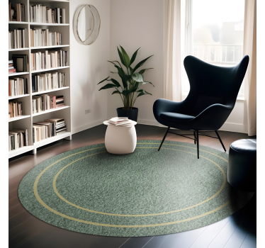 Tappeto vinile minimalista motivo cerchi gialli e verdi - TenStickers