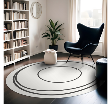 Tappeto vinile minimalista motivo linee cerchi rosa - TenStickers