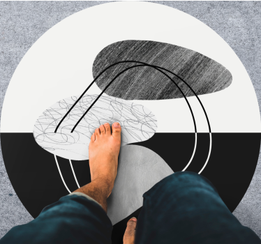 Tappeto vinile minimalista opera d'arte di forma astratta - TenStickers