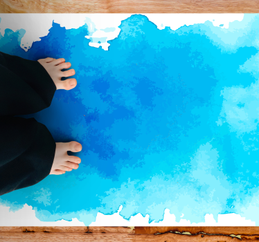 Tappeto vinile minimalista schizzo di acquerello blu - TenStickers