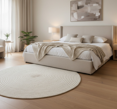 Tappeto vinile minimalista spirale intrecciata crema - TenStickers