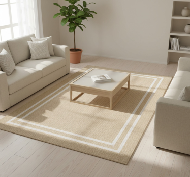 Tappeto vinile minimalista texture beige intrecciata - TenStickers