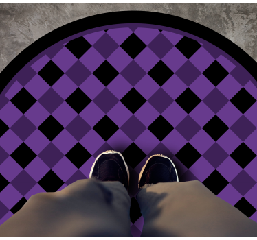 Tappeto vinile moderno motivo a scacchi chic - TenStickers