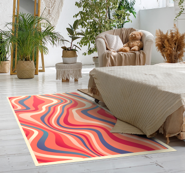 Tappeto vinile moderno schema di colori ondulato - TenStickers