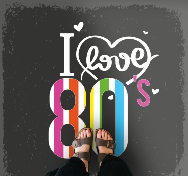 Tappeto vinile mosaico amore retrò anni '80 - TenStickers