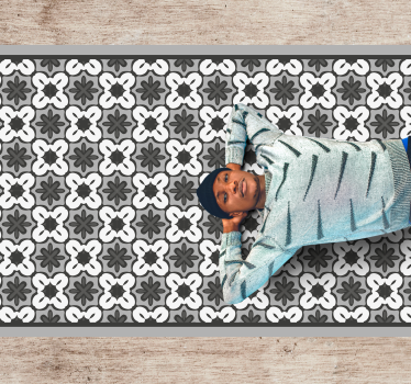 Tappeto vinile mosaico motivo floreale classico - TenStickers