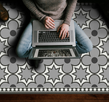 Tappeto vinile piastrelle stile motivo a stella - TenStickers