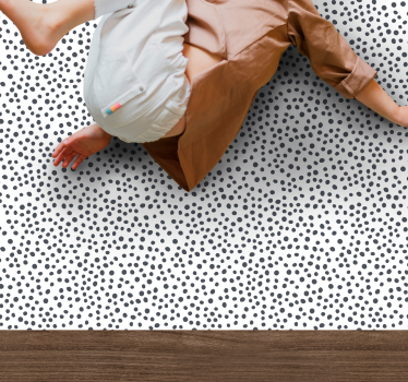 Tappeto vinile per bambini motivo a pois neri - TenStickers