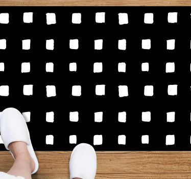 Tappeto vinile minimalista motivo quadrato bianco e nero - TenStickers