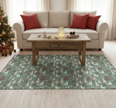 Tappeto vinile natale motivo foresta natalizia - TenStickers