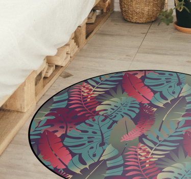 Tappeto vinile natura composizione di foglie tropicali - TenStickers