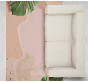 Tappeto in vinile soggiorno fard foglia tropicale - TenStickers