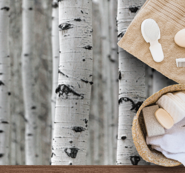 Tappeto vinile natura foresta di betulle - TenStickers