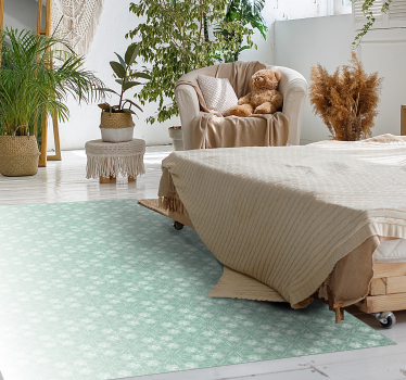 Tappeto vinile camera da letto motivi verde menta - TenStickers