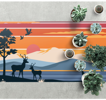 Tappeto vinile natura scena selvaggia al tramonto - TenStickers