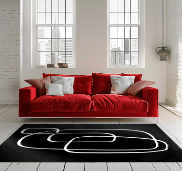 Tappeto vinile nero linea artistica - TenStickers