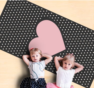 Tappeto vinile per bambini accento del cuore di polka - TenStickers