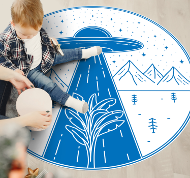 Tappeto vinile per bambini avventura ufo - TenStickers