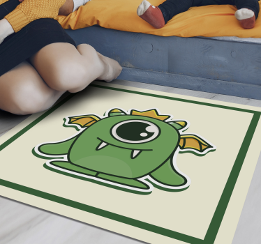 Tappeto vinile per bambini mostro verde bambino - TenStickers