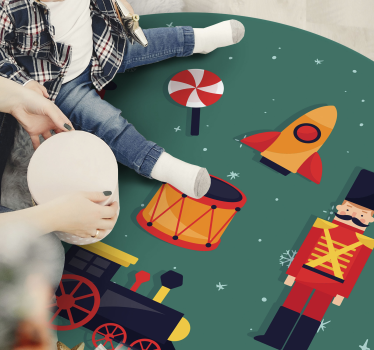 Tappeto vinile per bambini cerchio giocattolo festivo - TenStickers