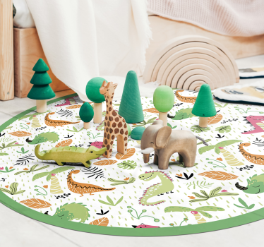 Tappeto vinile per bambini circolo di avventure safari - TenStickers