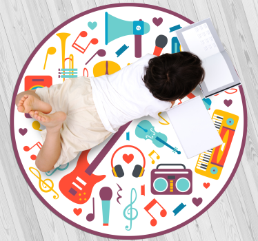 Tappeto vinile per bambini circolo di gioco musicale - TenStickers