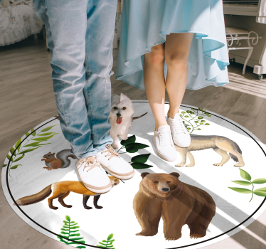 Tappeto vinile per bambini creature amichevoli della foresta - TenStickers