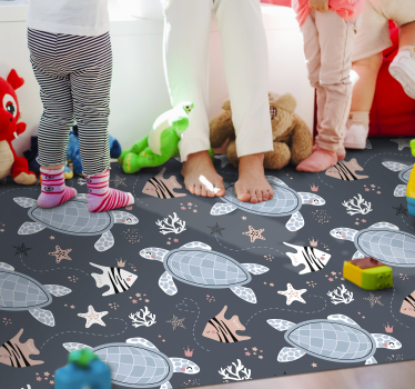Tappeto vinile per bambini creature marinare - TenStickers