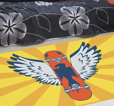 Tappeto vinile per bambini decorazione con ali da skateboard - TenStickers