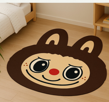 Tappeto vinile per bambini disegno labubu marrone - TenStickers