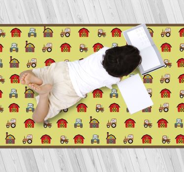 Tappeto vinile per bambini divertimento in fattoria - TenStickers