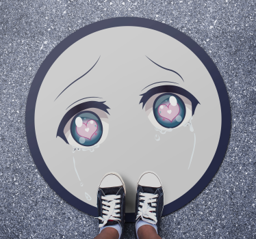 Tappeto vinile per bambini faccina anime che piange - TenStickers