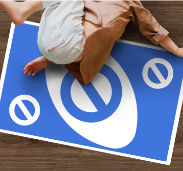 Tappeto vinile per bambini grafica cerchio blu - TenStickers