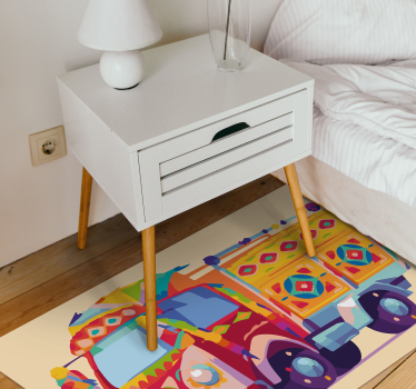 Tappeto vinile per bambini illustrazione colorata del camion - TenStickers