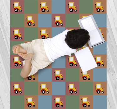 Tappeto vinile per bambini modello del trattore - TenStickers