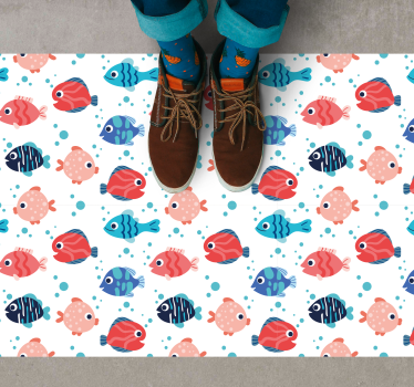 Tappeto vinile per bambini motivi di pesci vivaci - TenStickers