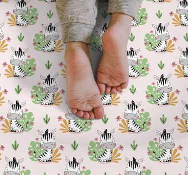 Tappeto vinile per bambini motivo giungla zebrata - TenStickers