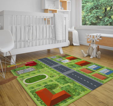Tappeto vinile per bambini paesaggio urbano giocoso - TenStickers