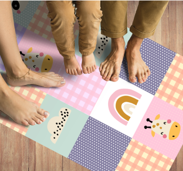 Tappeto vinile per bambini patchwork giocoso - TenStickers