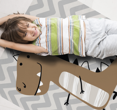 Tappeto vinile per bambini cucciolo di t-rex marrone - TenStickers