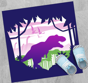 Tappeto vinile per bambini sagoma di dinosauro - TenStickers