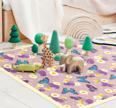Tappeto vinile per bambini serie di giardini delle farfalle - TenStickers