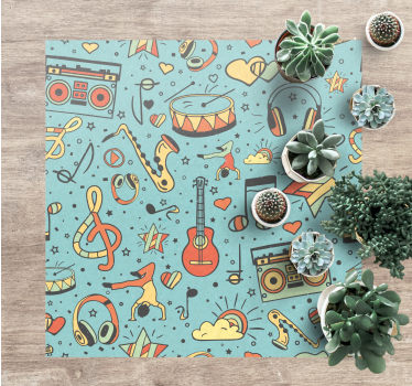 Tappeto vinile per bambini simboli musicali giocosi - TenStickers