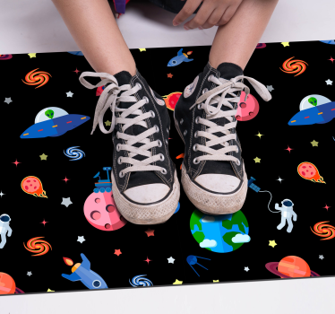 Tappeto vinile per bambini stampa avventura spaziale - TenStickers