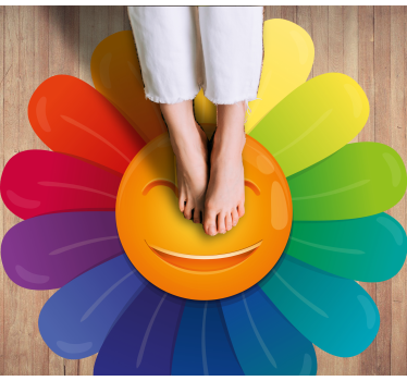 Tappeto vinile per bambini stampa di fiori sorridenti - TenStickers